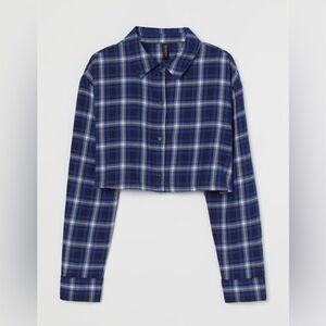 H&M Cropped Cotton Button Up Shirt